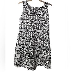 Attention Black and White Geometric Dress XL